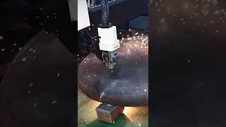 Hans Laser  Pressure vessel tank head cutting  Bevel cutting [upl. by Ennaeirb]