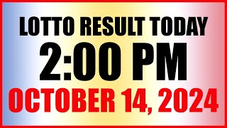 Lotto Result Today 2pm October 14 2024 Swertres Ez2 Pcso [upl. by Siulesoj739]