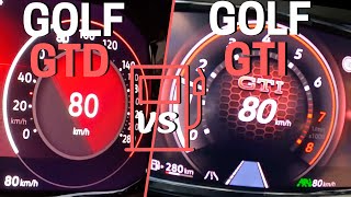 VW Golf 8 GTD vs Golf 8 GTI Clubsport ⛽ FUEL CONSUMPTION TEST [upl. by Ullund]