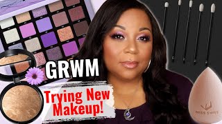 GRWM  TRYING NEW MAKEUP  REPHR BRUSHES  ABH NORVINA VOL 5  LAURA GELLER POWDER FOUNDATION amp MORE [upl. by Nwahc282]