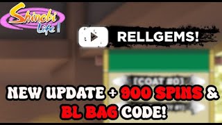 NEW 900 SPINS amp BLOODLINE BAG CODE  NEW SHINOBI LIFE 2 UPDATE [upl. by Sherourd]