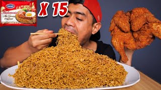 GILA MUKBANG 15 MIE GAGA GORENG ASLI PAKE 1 EKOR AYAM [upl. by Horn]