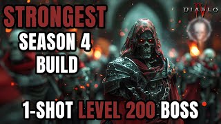 STRONGEST SEASON 4 BUILD  1SHOT LVL 200 DURIEL Diablo 4 [upl. by Lupita368]