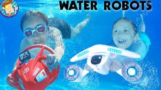 ROBOTS in WATER Deep Sea Diving At Home FV Family Vlog [upl. by Hafirahs]