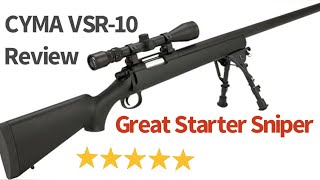 CYMA VSR10 airsoft sniper review and testing BBFD [upl. by Anne-Corinne675]