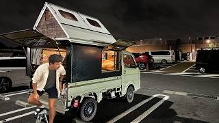 Kei Truck Stealth Camping IN JAPAN  Overnight at MichiNoEki Truck Stop [upl. by Pang]