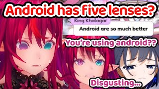 Chat Trying to Convince Android is Better than iPhone 𝑰𝑹𝒚𝑺 【Hololive】 [upl. by Jochbed]