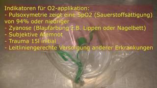 Sauerstoffgabe im Rettungsdienst O2Maske Brille und Verneblermaske [upl. by Nolyarb]