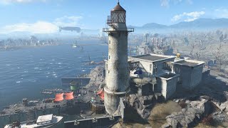 Fallout 4 Kingsport Lighthouse Settlement Tour  Minutemen Navy Port  Detailed Settlement Build [upl. by Arlena711]