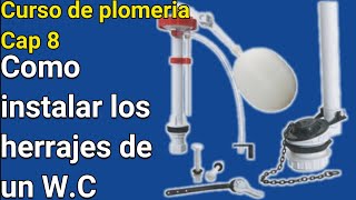 Como instalar los herrajes de un WC Curso de Plomeria Capitulo 8 [upl. by Olsewski15]