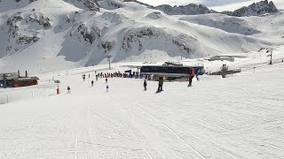 Blue CARLINE from top TICHOT to GRATTALU lift GoPro POV  Tignes Apr 2023 [upl. by Ronni]