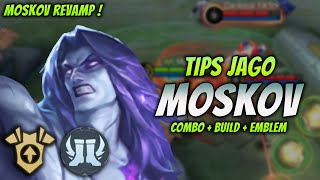 CARA MAIN MOSKOV REVAMP  BUILD amp EMBLEM MOSKOV TERSAKIT 2023   MOSKOV GOLD LANE GAMEPLAY [upl. by Nortal]