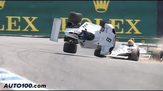 Spectacular F1 Crash at Laguna Seca in Slow Mo THE AUTO 100 Exclusive [upl. by Carlock]