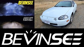 BEVINSEE V45 LED Headlights Install and Review on a Honda Civic Del Sol si [upl. by Dranreb]