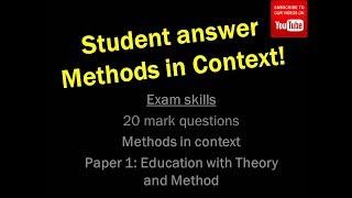 A Sociology Method in context student answer with comments [upl. by Okomot]