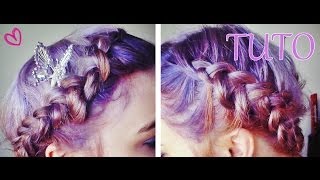 TUTO Couronne de Tresses sur cheveux court ♥ [upl. by Yatnuahc]