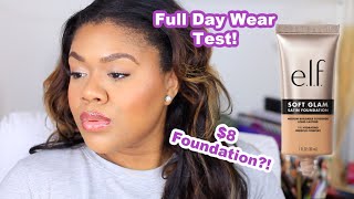 NEW 8 elf Cosmetics Satin Foundation Full Day Wear Test  First Impression [upl. by Kessler188]