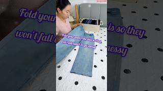 How to Stylishly Fold Jeans Pants fashion clothfolding youtubeshorts shorts [upl. by Treacy]