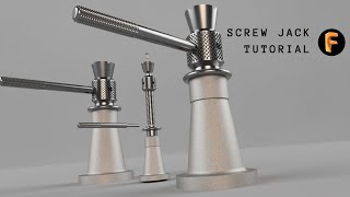 FUSION 360  SCREW JACK DESIGN  ASSEMBLY  TUTORIAL [upl. by Ainahpets]