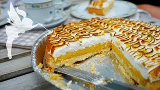 Erfrischende Zitronen Baiser Tarte  Zitronen Tarte mit abgeflämmter Baiser  Kuchenfee AD [upl. by Mendy]