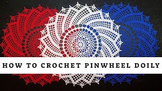 How to crochet Pinwheel doily [upl. by Charo]