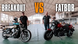 Softail Breakout vs Fatbob  HarleyDavidson Dubai [upl. by Sredna]