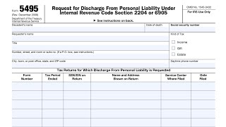 IRS Form 5495 Walkthrough Request for Discharge From Personal Liability [upl. by Eilliw914]