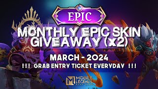 Giveaway  Monthly Epic Skin  March 2024    💞💞💞 [upl. by Ray]