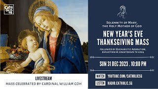 Catholic Mass Today Live Online  New Years Eve Thanksgiving Mass 2023 [upl. by Sesom]