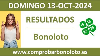 Resultado del sorteo Bonoloto del domingo 13 de octubre de 2024 [upl. by Merola]