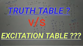 TRUTH TABLE  EXCITATION TABLE  DIFFERENCE BETWEEN TRUTH AND EXCITATION TABLE  APPLICATIONS [upl. by Macario219]