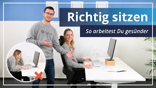 Richtig sitzen in 5 Minuten ➡️ So arbeitest Du gesund amp schmerzfrei ✅ [upl. by Martinic]