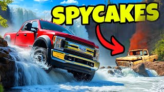 Spycakes amp I Drove Trucks Off a Waterfall in Snowrunner Mods Multiplayer [upl. by Oralie]