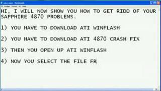 Sapphire Radeon 4870 Crash fix [upl. by Sixela]