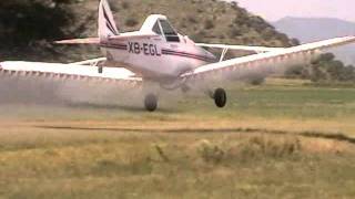 Cropduster Piper Pawnee some cross wind spraying and landing 2011 [upl. by Floro]