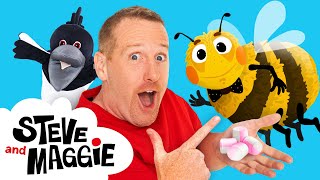 Little Bugs for Kids from Steve and Maggie  Ladybird Honey Bee Bumblebee Story  Wow English TV [upl. by Gertrud]