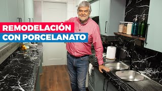 Cómo instalar porcelanato en un mesón de cocina [upl. by Svirad]