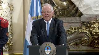 DECLARACIÓN CONJUNTA DEL PRESIDENTE MACRI Y EL PRESIDENTE DE PERÚ PEDRO PABLO KUCZYNSKI [upl. by Eniledam]