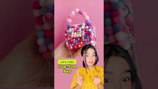 DIY PomPom Bag 😱 crafteraditi pompomcraft handmade diy shorts diybag ​⁠CrafterAditi [upl. by Lisk554]