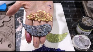 How to make molded hot glue embellishments  Prima  Creativation 2020 [upl. by Jacobah]