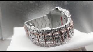 Bustdown TwoTone Cartier Santos 42mm with Enhanced Clasp [upl. by Attenhoj]