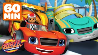 Blaze and the Monster Machines RACE CAR Rescues amp Transformations 🏎️ w AJ  60 Minute Compilation [upl. by Epp775]