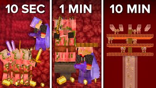 Minecraft Gold Farm in 10 Seconds 1 Minute amp 10 Minutes [upl. by Ainaznat]