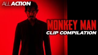 Monkey Man 2024 All Clips Compilation  All Action [upl. by Annairt]