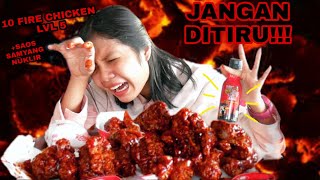 GILA TERSADIS MUKBANG 10 FIRE CHICKEN LVL 5  1 BOTOL SAOS SAMYANG NUKLIR SAMPE MAU MATII [upl. by Mathur]