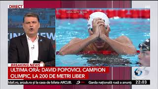 David Popovici a câștigat medalia de aur la proba de 200 de metri liber de la Jocurile Olimpice 2024 [upl. by Uird]