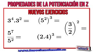 Propiedades de la potenciación en Z  Nuevos ejercicios [upl. by Indyc779]