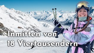 Skigebiet SaasFeeSaastal Skifahren inmitten von 18 Viertausendern [upl. by Brockie]