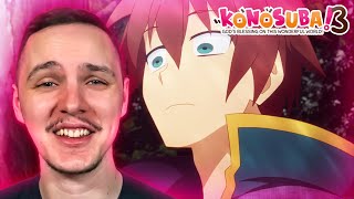 PEAK FOOLISHNESS RETURNS  KonoSuba S3 Ep 1 Reaction [upl. by Kcirre987]