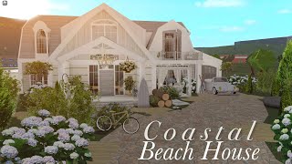 Coastal Beach House Bloxburg Speedbuild 200k NO LARGE PLOT  layout [upl. by Baese]